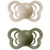 BIBS Couture ortodontické cumlíky zo silikónu 2ks - veľkosť 2 (Vanilla / Olive)
