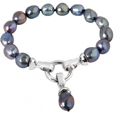 JwL Luxury Pearls náramok z pravých kovovo modrých perál JL0562
