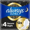 Always Ultra Secure Night hygienické vložky (veľkosť 4) vložky s krídelkami 12 ks]