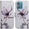 Peňaženkové kožené puzdro Drawing na Motorola Edge 40 Neo - Magnolia