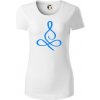 Yoga - lotus modrý (Moňas) - Dámske tričko z organickej bavlny Origin (GOTS) - L ( Biela )