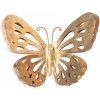 Hanah Home Nástenná kovová dekorácia Motýľ 32x29 cm zlatá