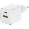Swissten sieťový adaptér gan 1x usb-c 35w pd + 1x usb-a 27w qc - biely