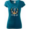 Music is my life slúchadlá - Dámske tričko Pure - 2XL ( Petrolejová )