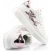 TENISKY KARL LAGERFELD KAPRI SIGNIA EMBOSS LO LCE WHITE LTHR W/PINK