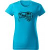 T-ričko Alfa Romeo Giulia GTA dámske tričko Farba trička: Tyrkysová, Farba potlače: Čierna, Veľkosť: M