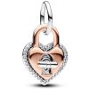 Dvojitý prívesok PANDORA Srdce s visiacim zámkom | PAN783079C01 | 783079C01 | 5700303092539