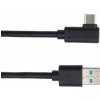 PremiumCord USB 3.0 - USB-C 90° Zahnutý konektor - 0,5m, ku31cz05bk