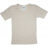 Detské tričko s krátkym rukávom z merino vlny bavlny a hodvábu šedej Cosilana
