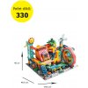 Stavebnica guľôčková dráha s elektrickým pohonom, 330 dielikov, veľké kocky, pre deti od 3 rokov