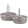 Súprava prútených košíkov s látkou Sivá bodka, 2 ks​, 2 veľkosti, 31 x 28 x 26 cm​