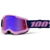 100% Strata 2 Purple, mtb okuliare - Red/Blue Mirror Lens