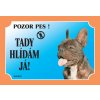 Dafiko Tabuľka francúzsky buldog tmavý 1 ks