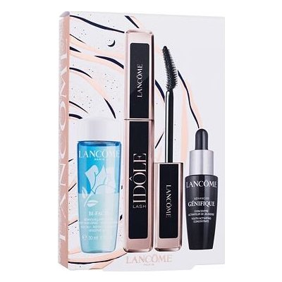 Lancôme Idôle Lash odstín 01 Glossy Black dárková sada: řasenka Idole Lash 8 ml + odličovací přípravek na oči Bi-Facil 30 ml + pleťové sérum Advanced Génifique Youth Activating Concentrate 10 ml