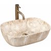 Rea Belinda Savana, umývadlo na dosku 460x330x135 mm, imitácia kameňa, REA-U3323