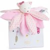 Doudou et Compagnie Paris Doudou Darčeková sada - plyšová podložka na spanie ružová mačka 26 cm