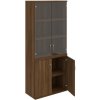 Policová skriňa Strong, zámok, 80x192x40 cm, orech/orech - 1 kus - 1 KS - áno - 4 - 60 mesiacov - rovná - kombinovaná - Hobis - 2x sklenené a 2x plné - 80 cm - Strong - 40 cm - 192 cm - orech - 81.3 k