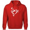 Husľový kľúč srdce - Oversized mikina pánska Moon - kratšia + širšia - 2XL ( Červená )