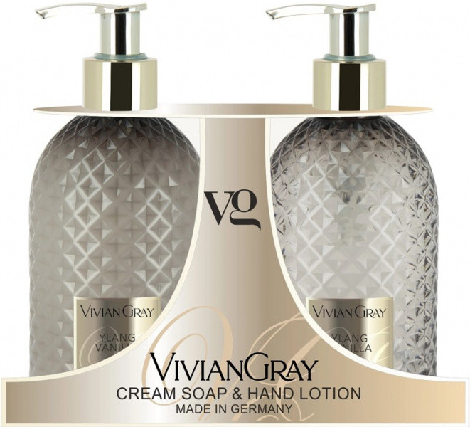 Vivian Gray Ylang Vanilla krémové tekuté mydlo 300 ml + hydratačný krém na ruky 300 ml darčeková sada