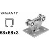 INOX Vozík pre nerezovú posuvnú bránu s 5 rolkami pre C-profil 68x68x3