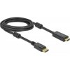 Delock DisplayPort / HDMI prepojovací kábel Konektor DisplayPort, Zástrčka HDMI-A 3 m čierna 85957 pozlátené kontakty, 4K UHD Kábel DisplayPort; 85957