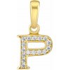 Silvego Zlatý prívesok písmeno P zo žltého zlata s Brilliance Zirconia FNN22195P
