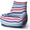 Sablio Sedací vak Bean Farebné veselé pruhy - 100 x 90 x 45 cm