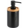TENDANCE Dávkovač mydla Loudis, čierna/s drevenými prvkami, 280 ml