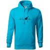 EKG akustická gitara - Mikina pánska Cape s kapucňou - 4XL ( Svetlý tyrkys )