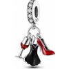 Strieborný prívesok S925 Symboly Ženskosti Vínový Pohár, Šaty, Lodička