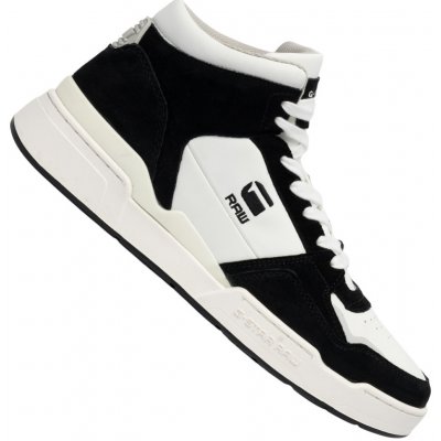 G-STAR RAW ATTACC Mid Basic Pánske kožené 2212 0711 WHT-BLK