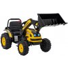 Ramiz Detský traktor na batérie žltý + pohyblivé rameno s lyžicou + diaľkové ovládanie + pomalý štart + FM rádio + LED