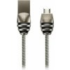 Canyon CNS-USBM5DG, 1m kábel micro-USB / USB 2.0, 5V/2A, priemer 3,5mm, metalicky opletený, tmavo-šedý