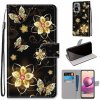 Peňaženkové kožené puzdro Drawing Cross na Xiaomi Redmi Note 10/10S - Gold Diamond Butterfly