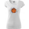 Basketbal lopta v triku - Dámske tričko Pure - XL ( Biela )