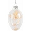 Clayre & Eef Závesné sklenené vajíčko so sušenými kvetmi Egg Bloom Ø 5*8 cm