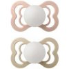 Bibs Supreme symetrické cumlíky kaučuk 2ks Blush Nočný / Vanilla Nočný