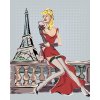 Zuty – Maľovanie Podľa Čísel – Eiffelova Veža A Žena S Pohárom, 80 × 100 cm, Plátno 8596530083665