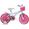Barbie ružovo biely bicykel veľkosť 12&quot,