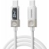 ESSAGER Crystal Clear opletený nabíjací a dátový kábel - USB-C na USB-C - 1 m - biely - možnosť vrátiť tovar ZADARMO do 30tich dní