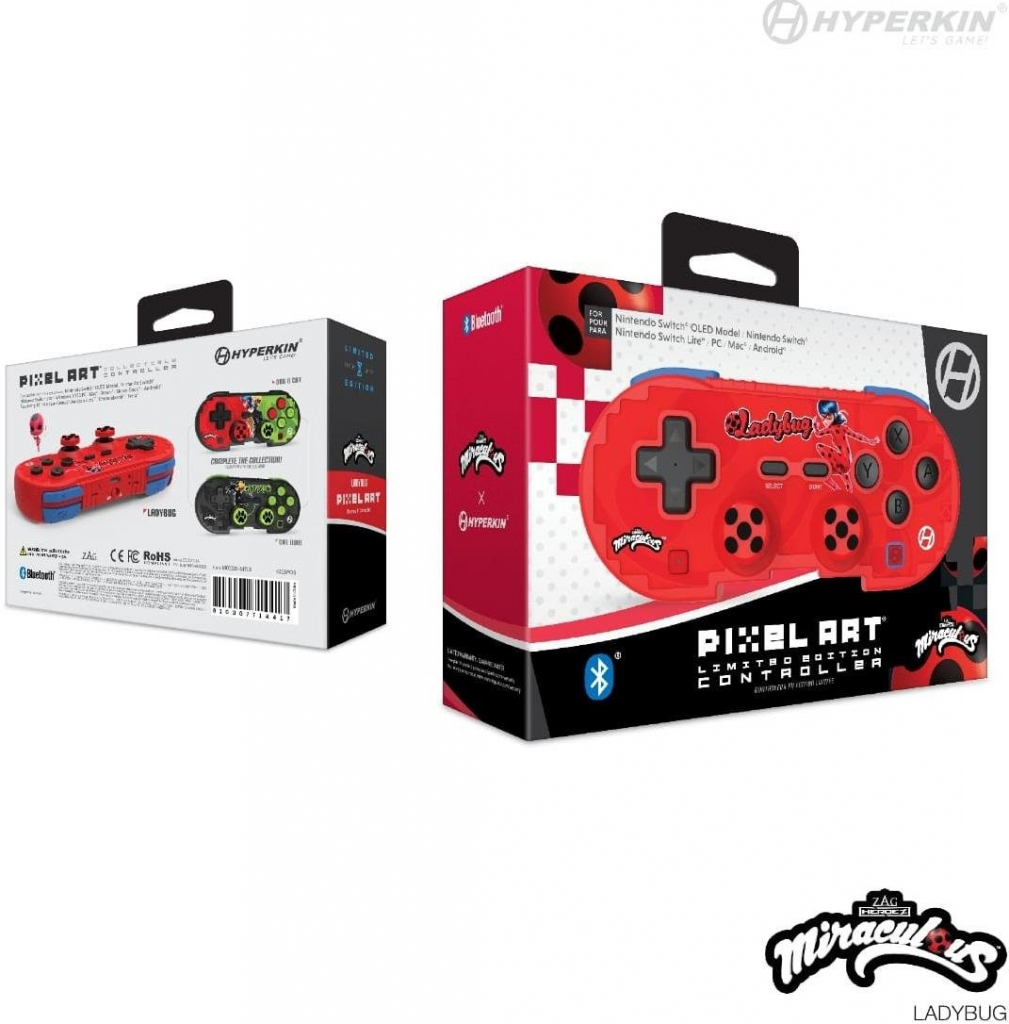 Hyperkin Pixel Art Miraculous Bluetooth Controller M01328-MTLB