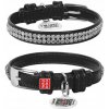 WAUDOG Glamour – kožený obojok s QR pasom (XXS, š 9 mm, dĺžka 19-25 cm)