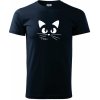 Mačka mňau pánske tričko tmavomodrá