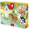 Janod Puzzle dotykové senzorické Farma s rôznymi povrchmi 20 ks