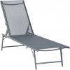 Záhradné lehátko Casma, oceľ/polyester, sivá, 192 x 55 x 86 cm