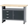 Pracovný stôl Küpper 1200 x 840 x 600 mm 3 zásuvky 1 dvierka antracit sivá