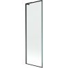 Mexen Next L, 1-krídlová vaňová zástena 60 x 150 cm, 6mm číre sklo-čierny vzor, čierny profil, 895-060-000-03-70-70