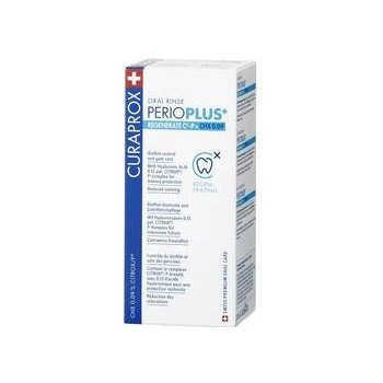 Curaprox Perio Plus+ REGENERATE CHX 0,09% ústna voda s chlórhexidínu citroxom a kys. hyalurónovou 200 ml