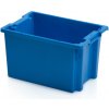 Stohovateľná prepravka plastová plná, modrá, 60 x 40 x 35 cm