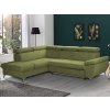 Rohová sedacia súprava Gisele, zelená látka, ľavý roh